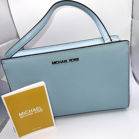 MAKE OFFER! Michael Kors Sheila Small Non-Leather Vegan Crossbody Bag Vista Blue - Picture 1 of 9